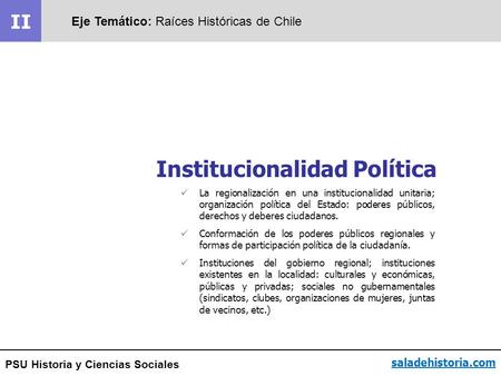 Institucionalidad Política