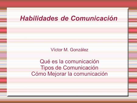 Habilidades de Comunicación
