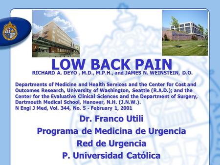 LOW BACK PAIN Dr. Franco Utili Programa de Medicina de Urgencia
