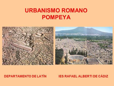 URBANISMO ROMANO POMPEYA