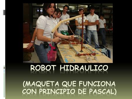 ROBOT HIDRAULICO (MAQUETA QUE FUNCIONA CON PRINCIPIO DE PASCAL)