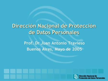 Dirección Nacional de Protección de Datos Personales Prof. Dr Juan Antonio Travieso Buenos Aires, Mayo de 2005.
