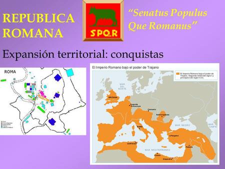 REPUBLICA ROMANA Expansión territorial: conquistas