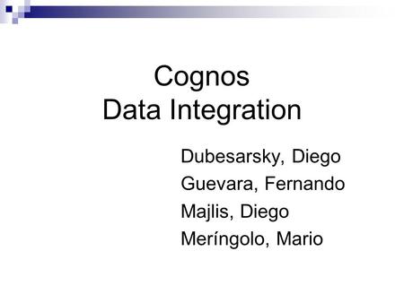 Cognos Data Integration