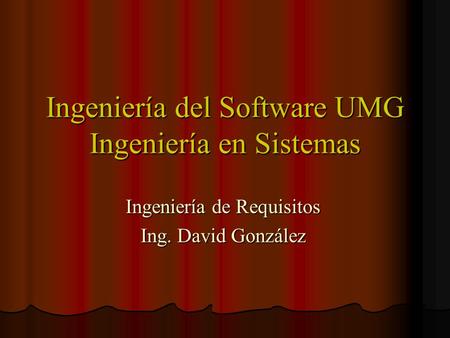 Ingeniería del Software UMG Ingeniería en Sistemas