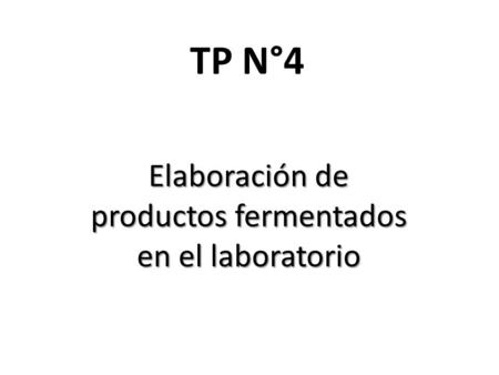 Elaboración de productos fermentados en el laboratorio