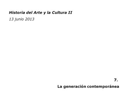 Historia del Arte y la Cultura II