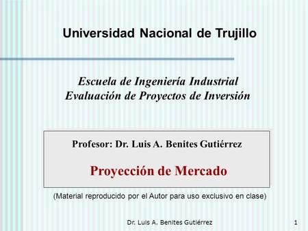 Proyección de Mercado Universidad Nacional de Trujillo