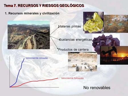 No renovables Tema 7. RECURSOS Y RIESGOS GEOLÓGICOS