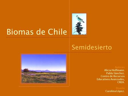Biomas de Chile Semidesierto Autores Alicia Hoffmann. Pablo Sánchez.