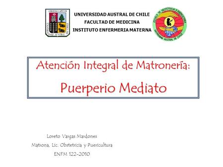 UNIVERSIDAD AUSTRAL DE CHILE INSTITUTO ENFERMERIA MATERNA