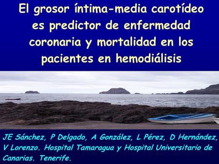 El grosor íntima-media carotídeo es predictor de enfermedad coronaria y mortalidad en los pacientes en hemodiálisis JE Sánchez, P Delgado, A González,