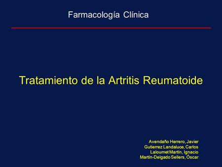 Tratamiento de la Artritis Reumatoide