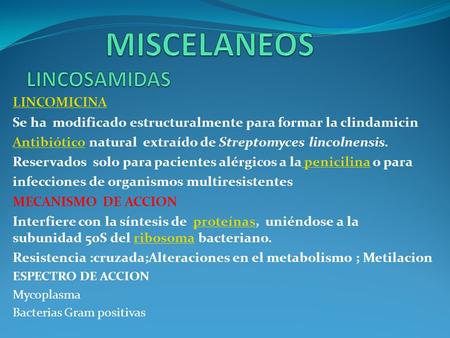 MISCELANEOS LINCOSAMIDAS