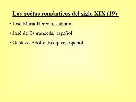 Los poétas románticos del siglo XIX (19):