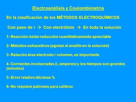 Electroanálisis y Coulombimetría