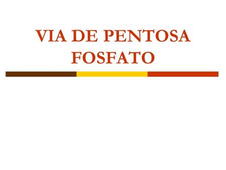 VIA DE PENTOSA FOSFATO.