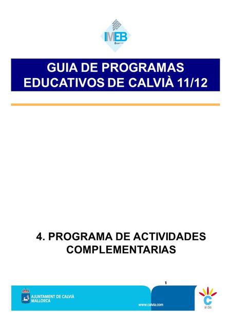 GUIA DE PROGRAMAS EDUCATIVOS DE CALVIÀ 11/12