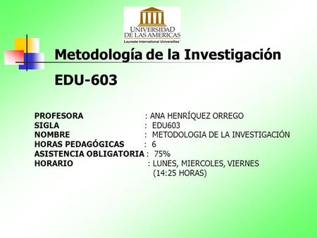 Metodología de la Investigación EDU-603
