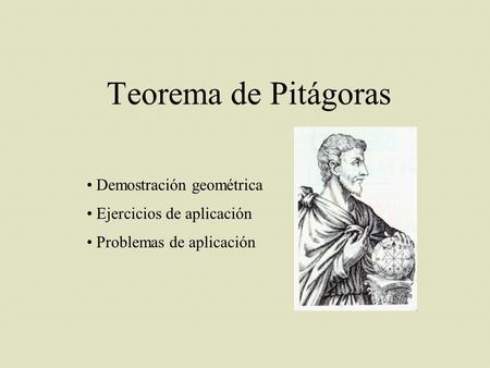 Teorema de Pitágoras Demostración geométrica Ejercicios de aplicación