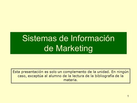 Sistemas de Información de Marketing