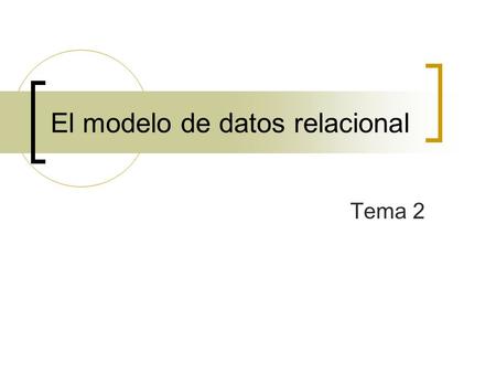 El modelo de datos relacional