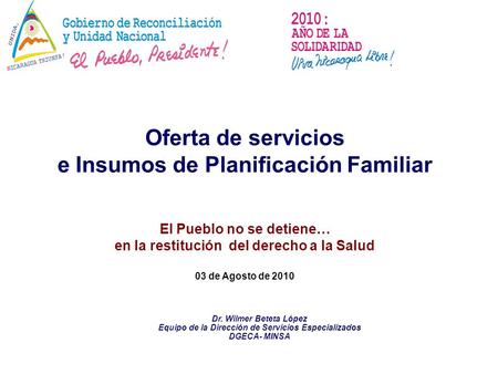 Oferta de servicios e Insumos de Planificación Familiar