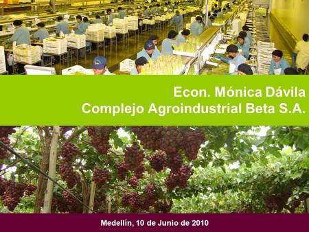 Econ. Mónica Dávila Complejo Agroindustrial Beta S.A.