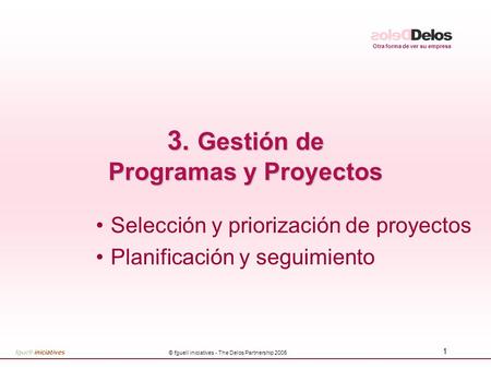3. Gestión de Programas y Proyectos