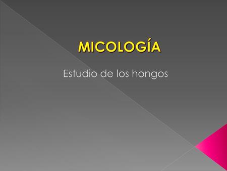 MICOLOGÍA Estudio de los hongos.