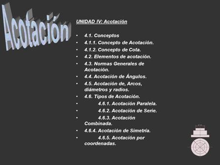 Acotación UNIDAD IV: Acotación 4.1. Conceptos