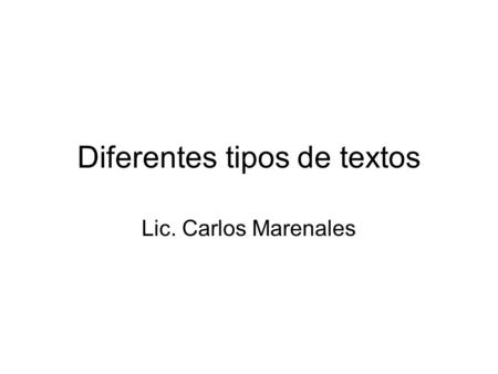 Diferentes tipos de textos