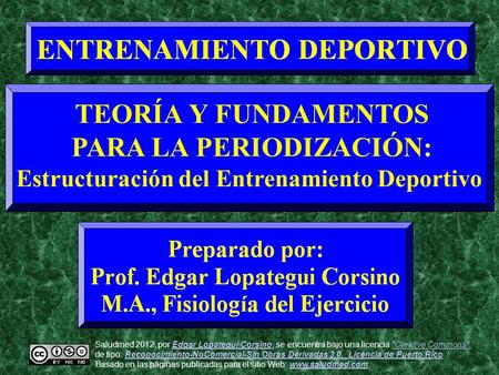PARA LA PERIODIZACIÓN: Estructuración del Entrenamiento Deportivo
