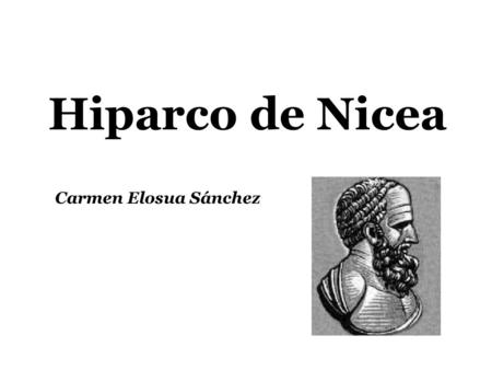 Hiparco de Nicea Carmen Elosua Sánchez.