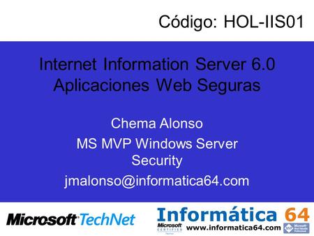 Internet Information Server 6.0 Aplicaciones Web Seguras