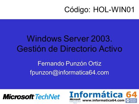 Windows Server Gestión de Directorio Activo