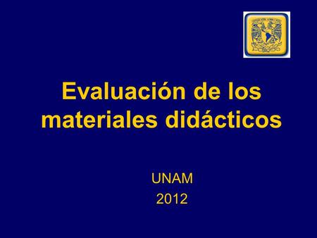 Evaluación de los materiales didácticos