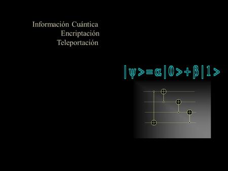 Información Cuántica Encriptación Teleportación.