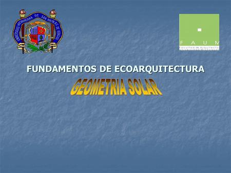 FUNDAMENTOS DE ECOARQUITECTURA