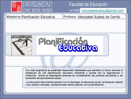 Planificación Educativa Marysabel Suárez de Carrillo