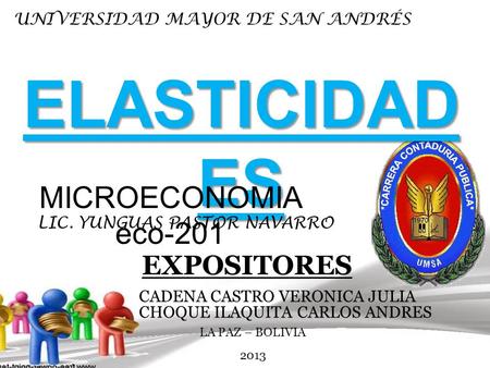 ELASTICIDADES MICROECONOMIA eco-201 EXPOSITORES