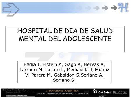 HOSPITAL DE DIA DE SALUD MENTAL DEL ADOLESCENTE