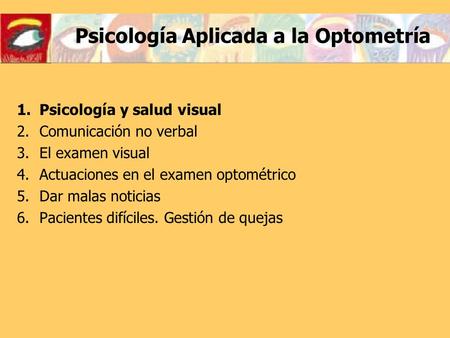 Psicología Aplicada a la Optometría