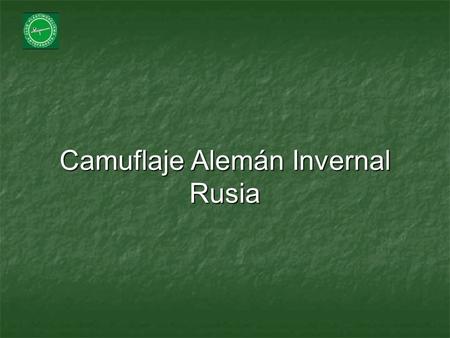 Camuflaje Alemán Invernal Rusia