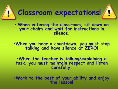 Classroom expectations!