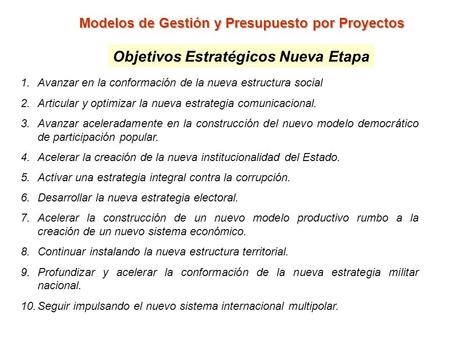 Modelos de Gestión y Presupuesto por Proyectos
