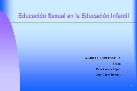 Educación Sexual en la Educación Infantil