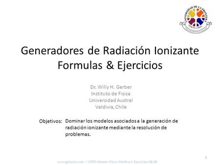 Generadores de Radiación Ionizante Formulas & Ejercicios