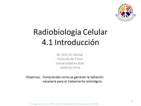 Radiobiología Celular 4.1 Introducción