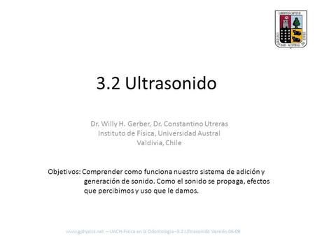 3.2 Ultrasonido Dr. Willy H. Gerber, Dr. Constantino Utreras